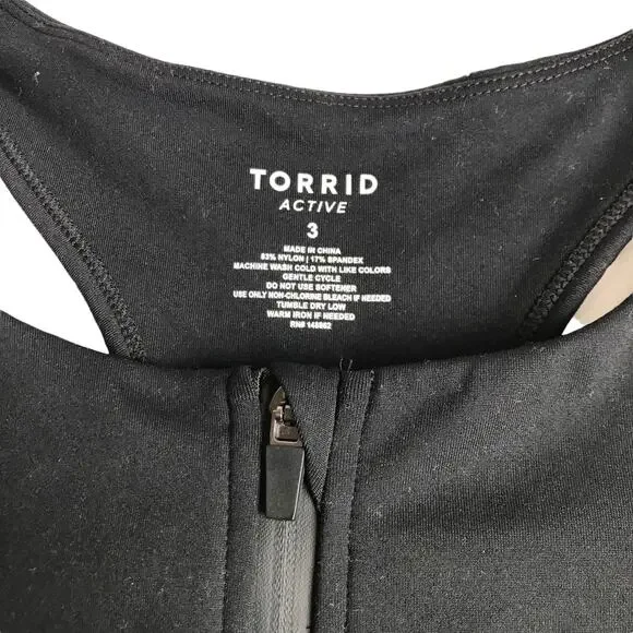 Torrid Active Wireless Zip Front Sports Bra Size 3X NWT Low Impact Gym Training